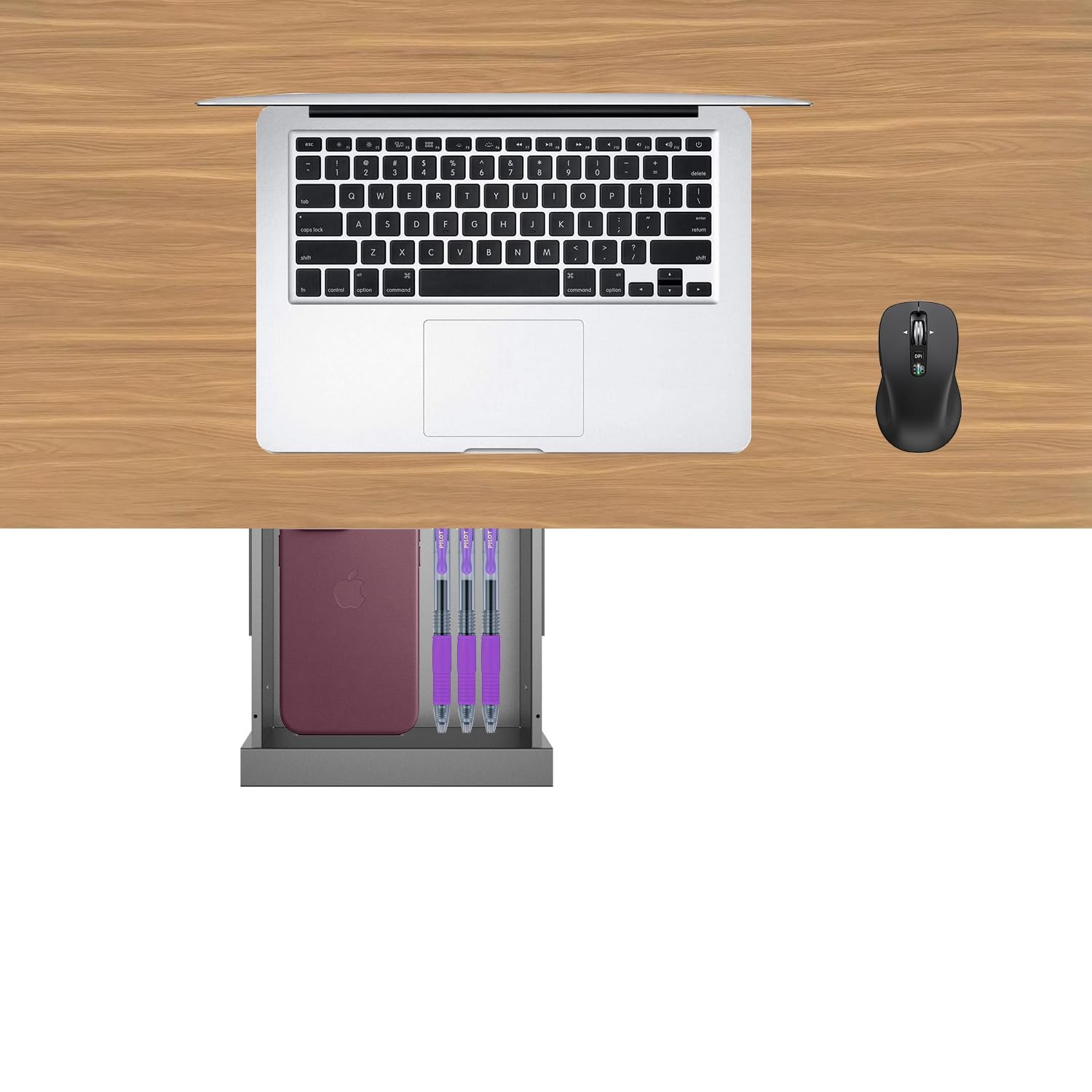 Under Desk Mounted Sliding Pull-Out Drawer for Office Desk or Table – Storage…