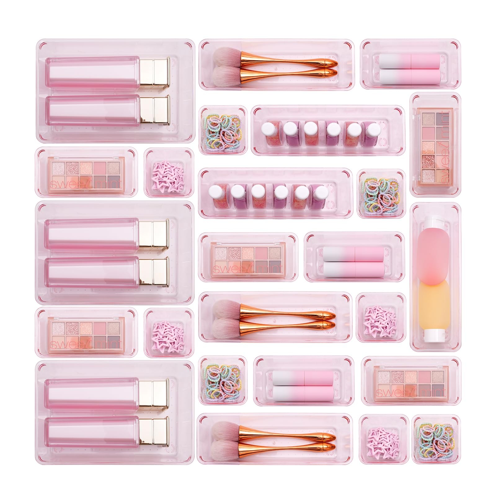Kitchen Desk Drawer Organizers Storage for Office, Small Acrylic Vanity Trays…