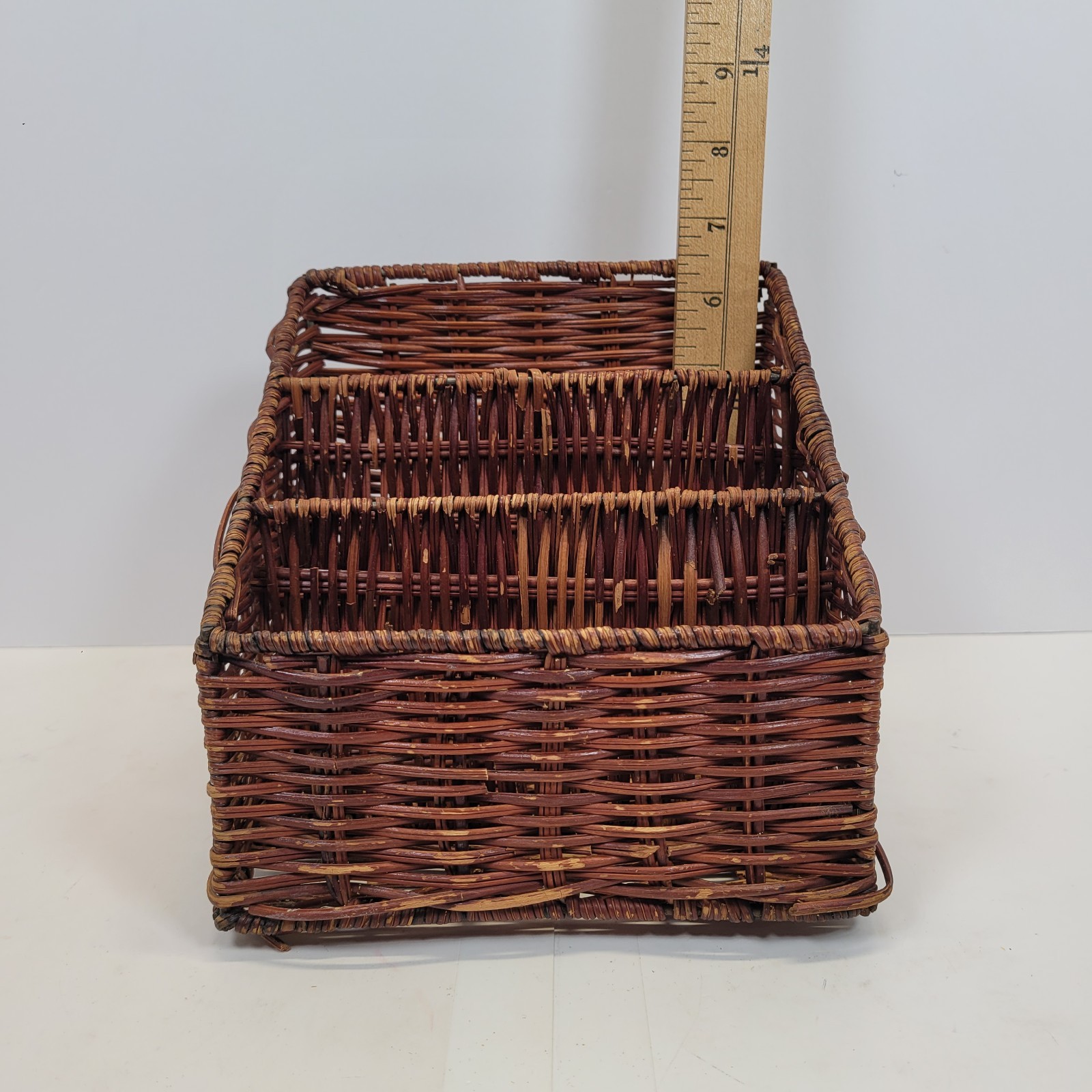 VTG 3 Compartment Wicker Desk Organizer 1829S25