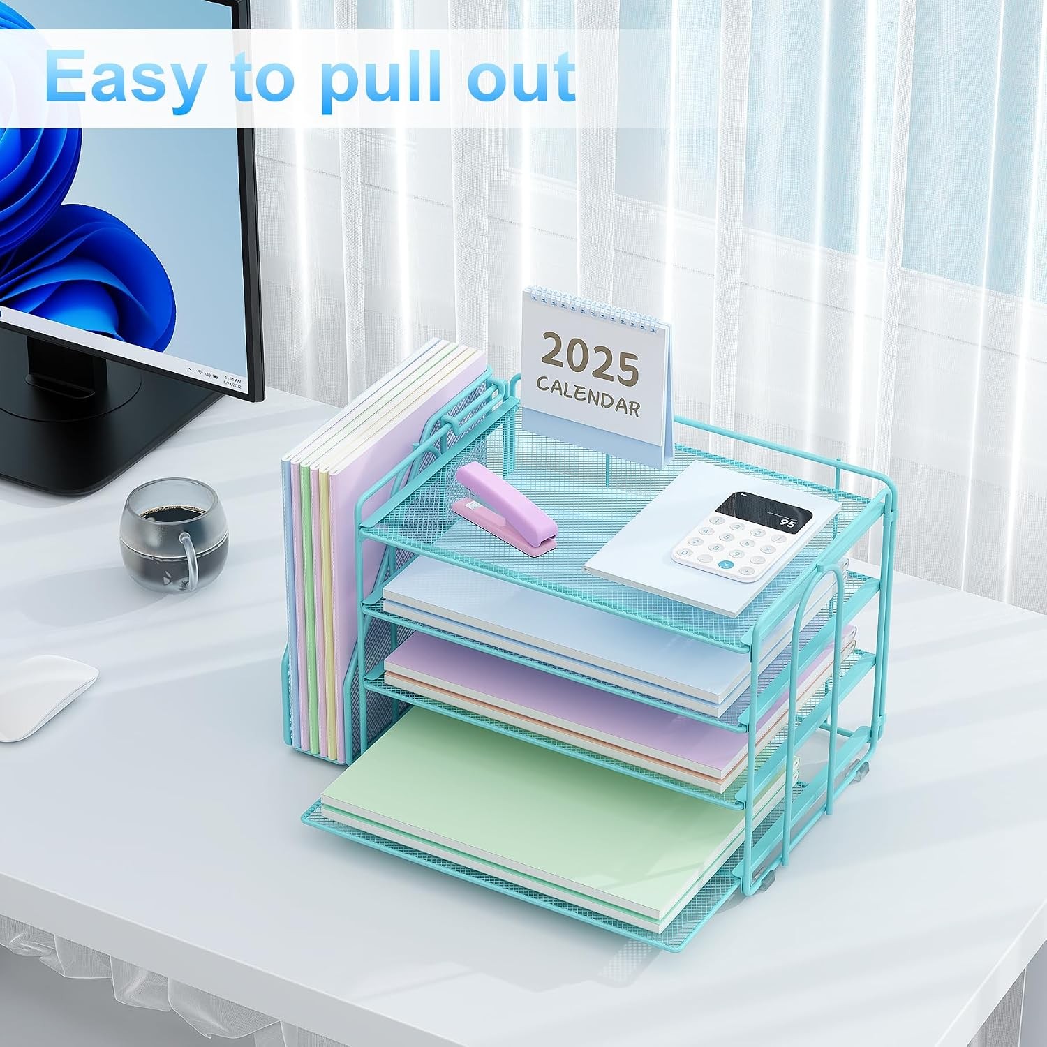 Spacrea Desk Organizers and Accessories, Paper Organizer for Desk with File
