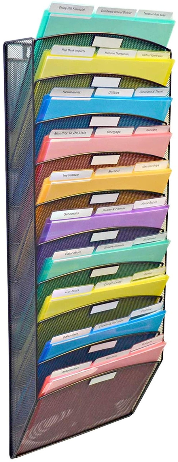 Ultimate Office Mesh Wall File Organizer, 10 Tier Vertical Mount Hanging File…
