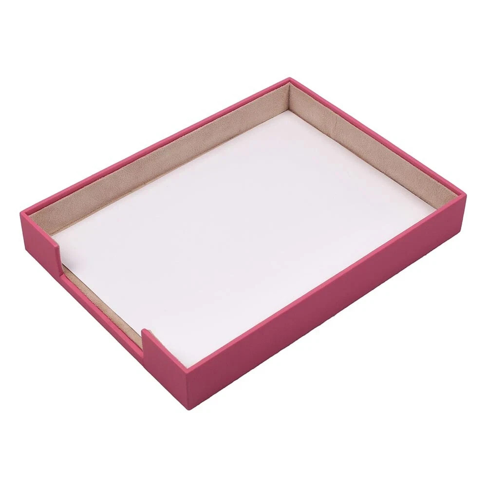 10 Pieces Leather Desk Organizer Set with Single Document Tray Desk Set Pink