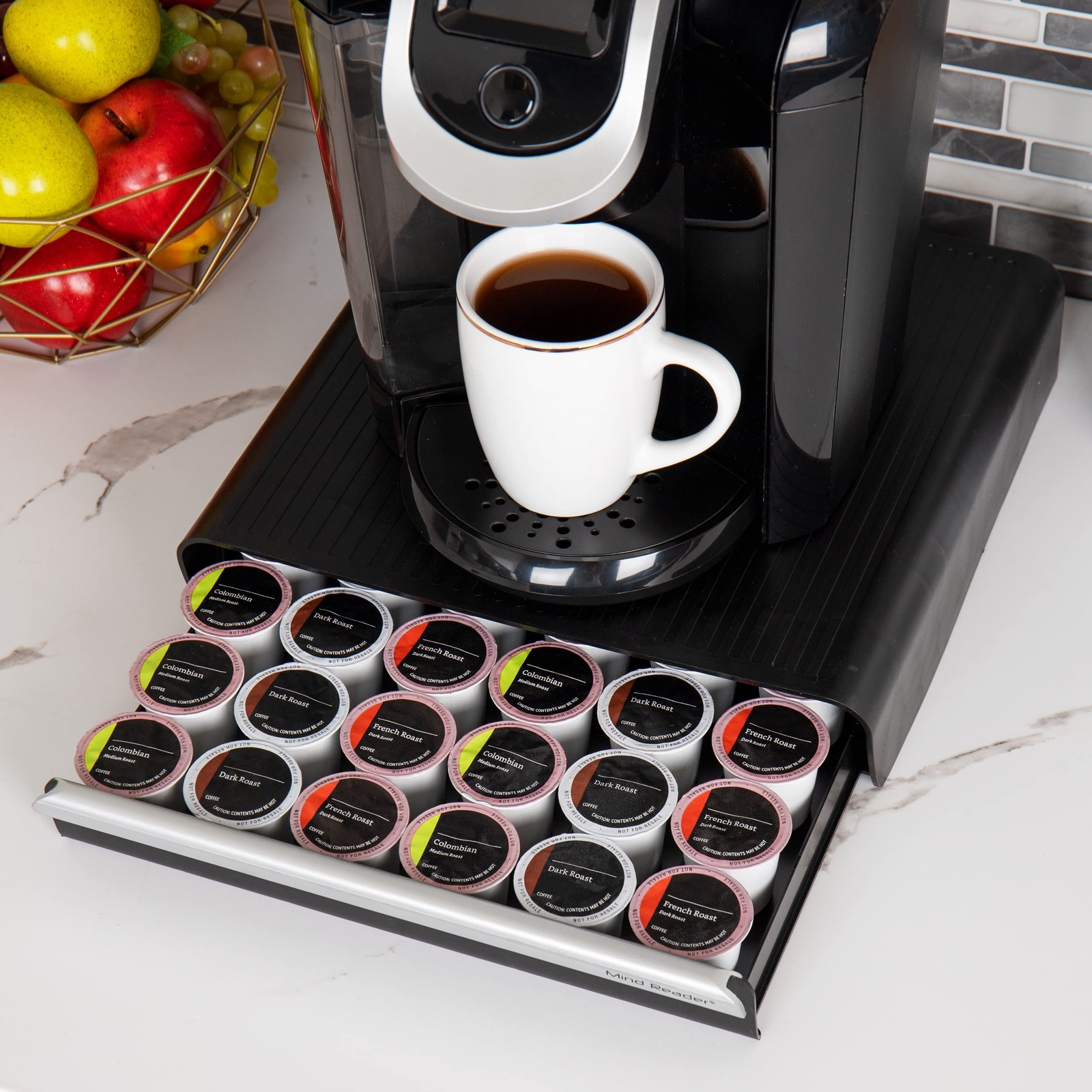 Mind Reader Single Serve Coffee Pod Drawer for 36 36 Capacity, Black