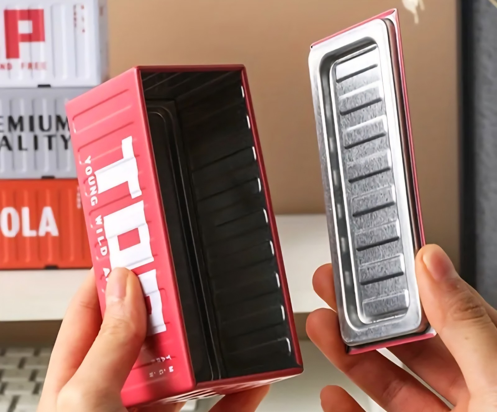 Mini Storage Box Metal Container w/Lid – Desktop Organizer – Storage Bin – New