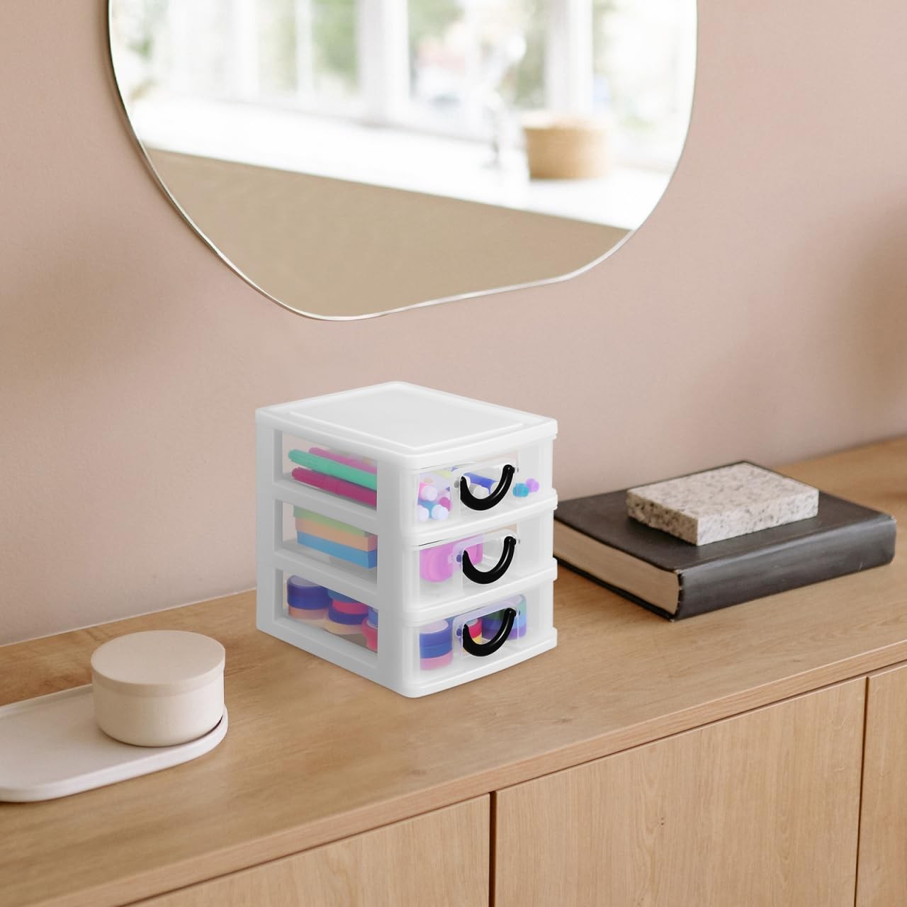 Mini Plastic Drawers Organizer Clear Desktop Storage Drawers Containers for H…