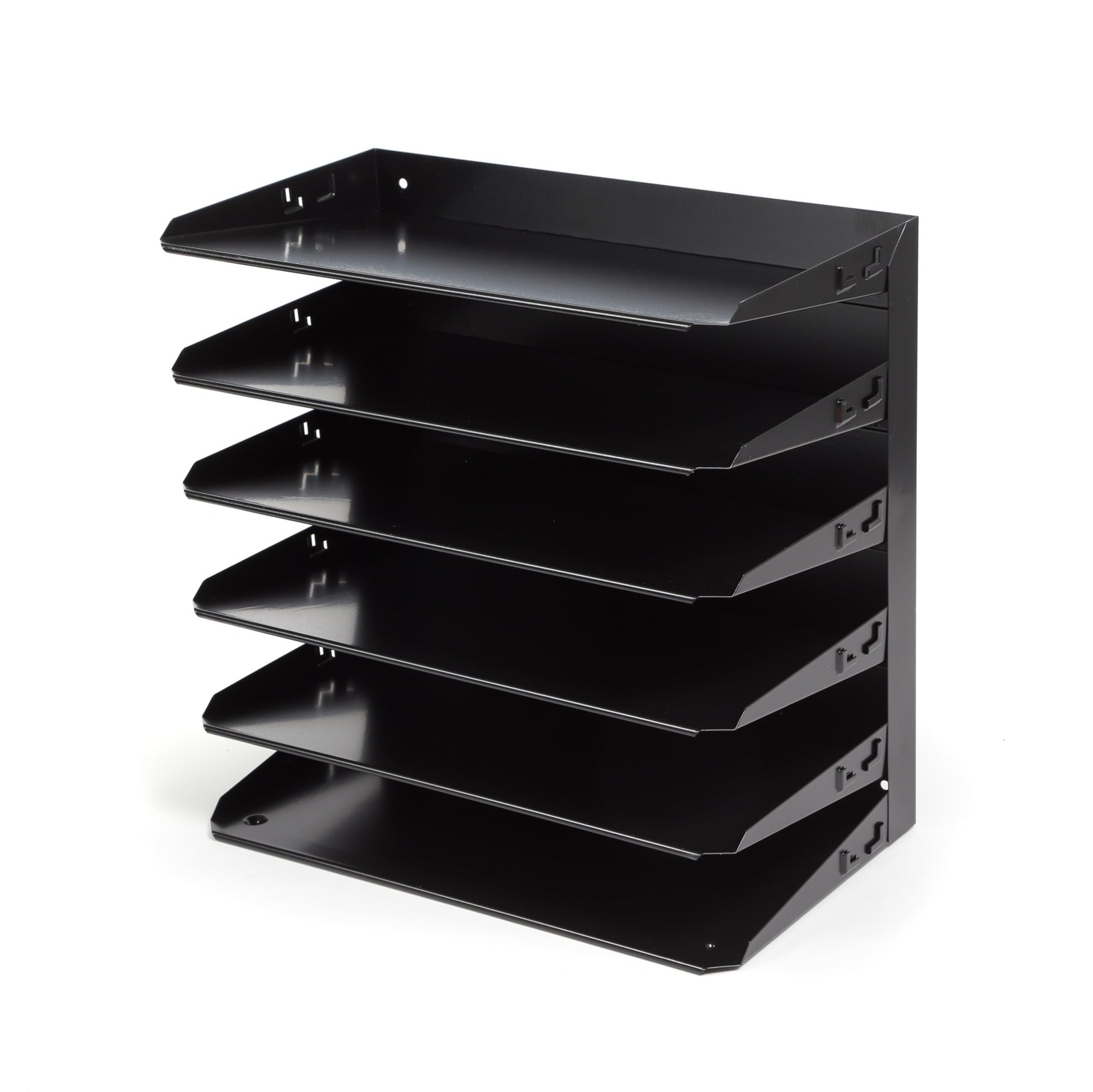 Desktop Horizontal 6-Slot Legal File Binder Organizer Storage Letter Tray, Bl…