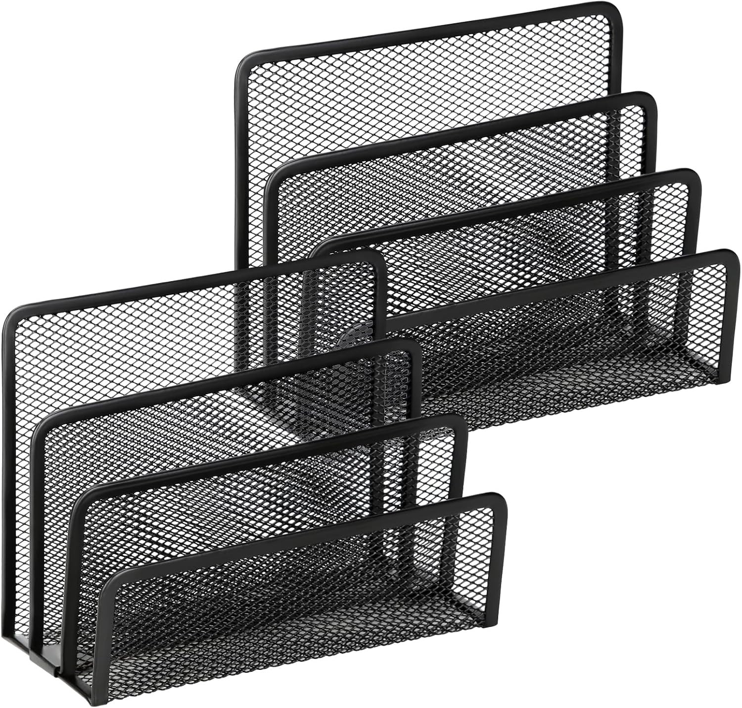 Metal Mesh Desk Mail Organizer 2 Pack Letter Paper File Holder Desktop Storage X