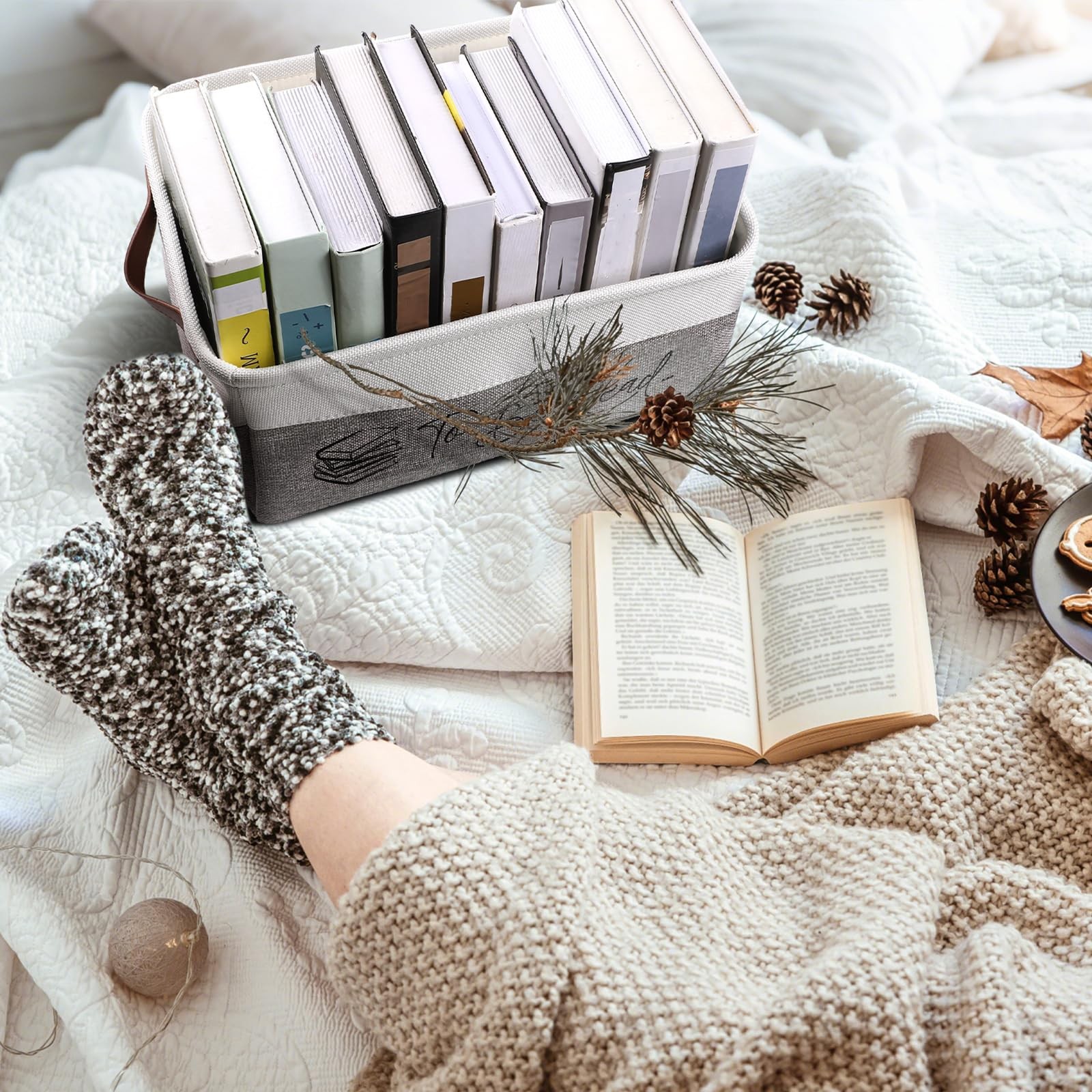Book Lover Gifts TBR Book Storage Basket to Be Read List Storage Bin Bookish …