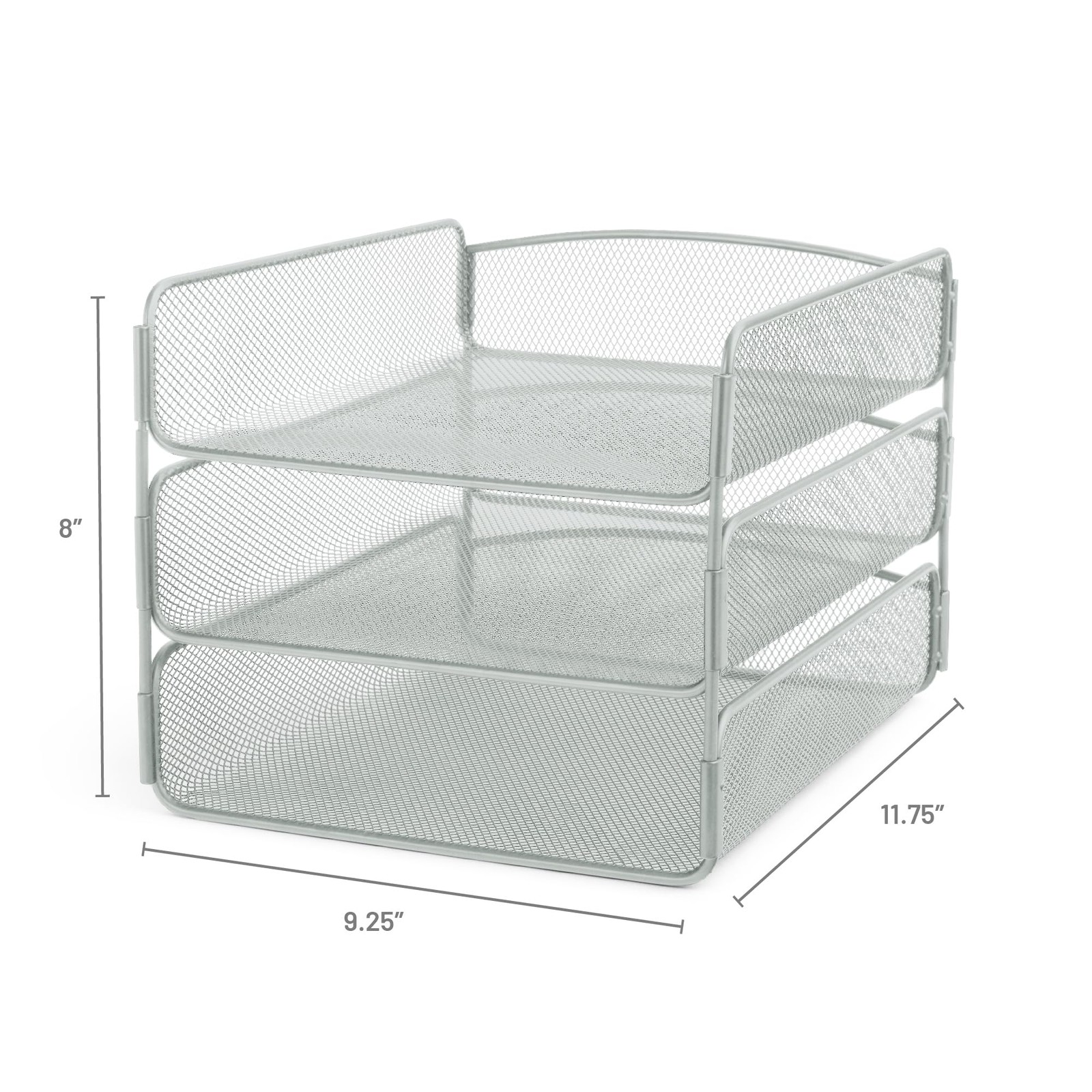 Safco Onyx Desktop Organizer, 3-Tier Paper Tray, Durable Steel Mesh Construct…