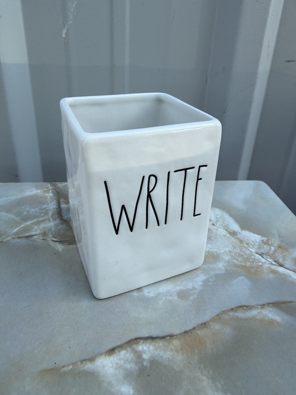 Rae Dunn Magenta WRITE Pen Pencil Holder Vintage Charm Shabby Chic Discontinued