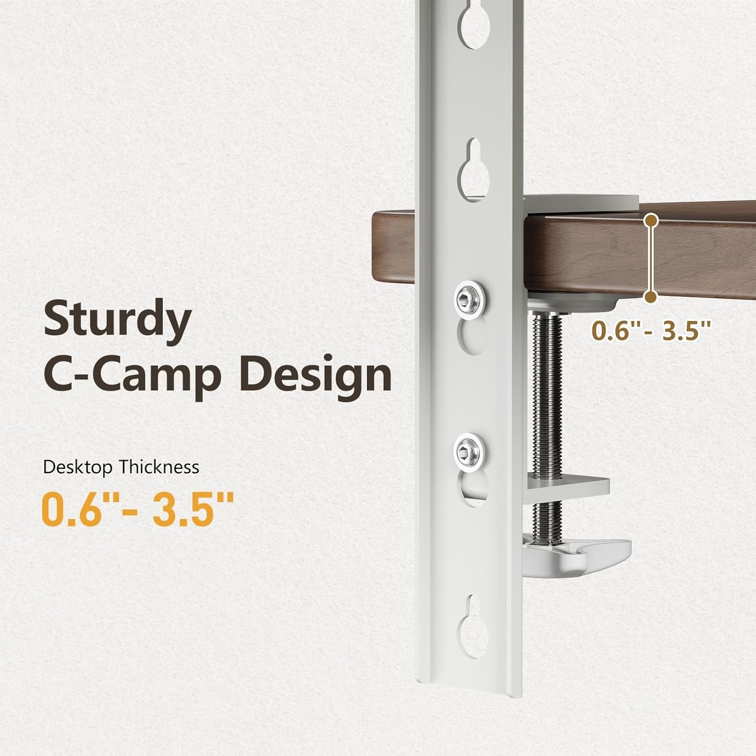 15.7″×7.5″ Clamp-On Desk Extender and Organizer Shelf, Adjustable White