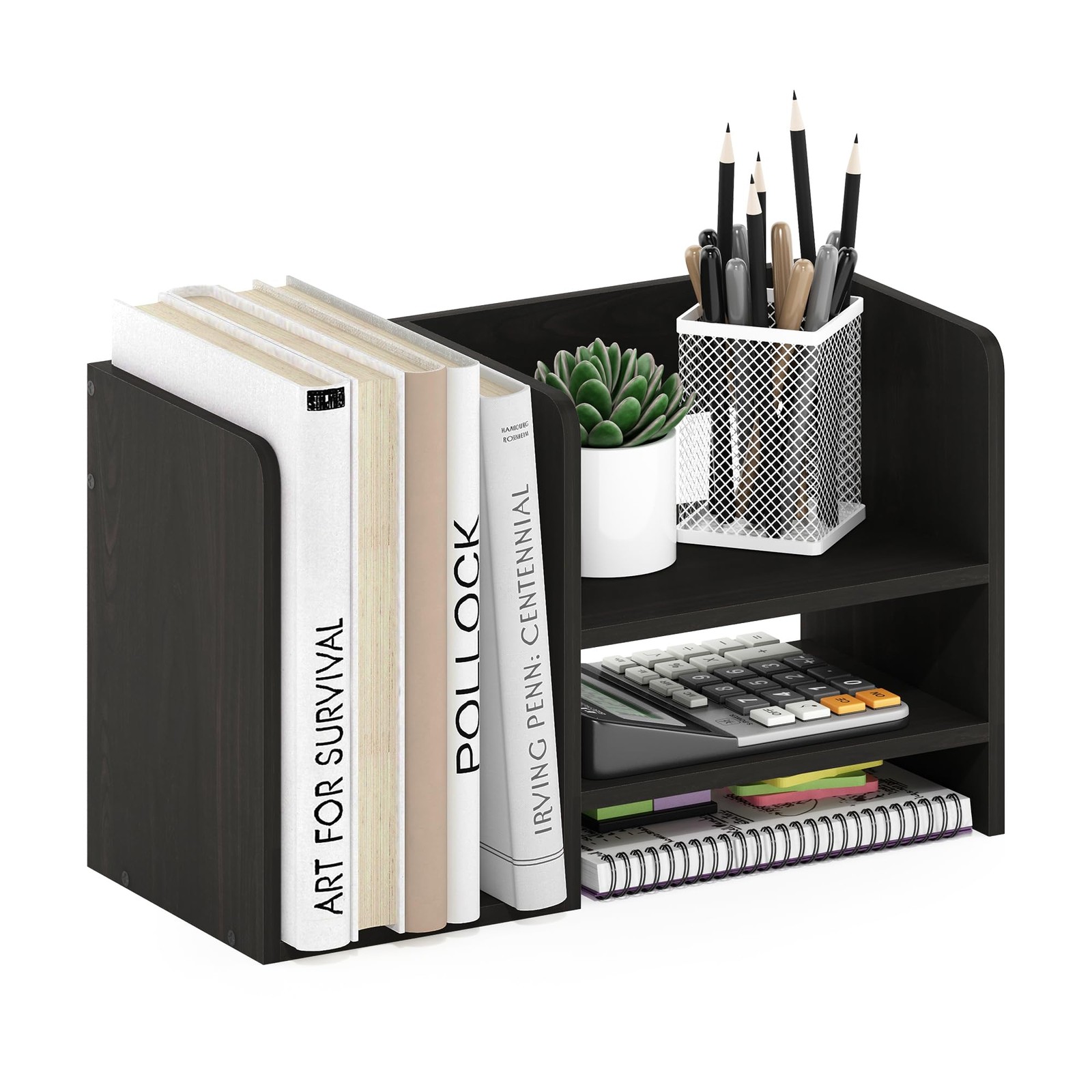 Furinno Hermite Wood Desktop Book and Home Office 15.8-Inch, Espresso
