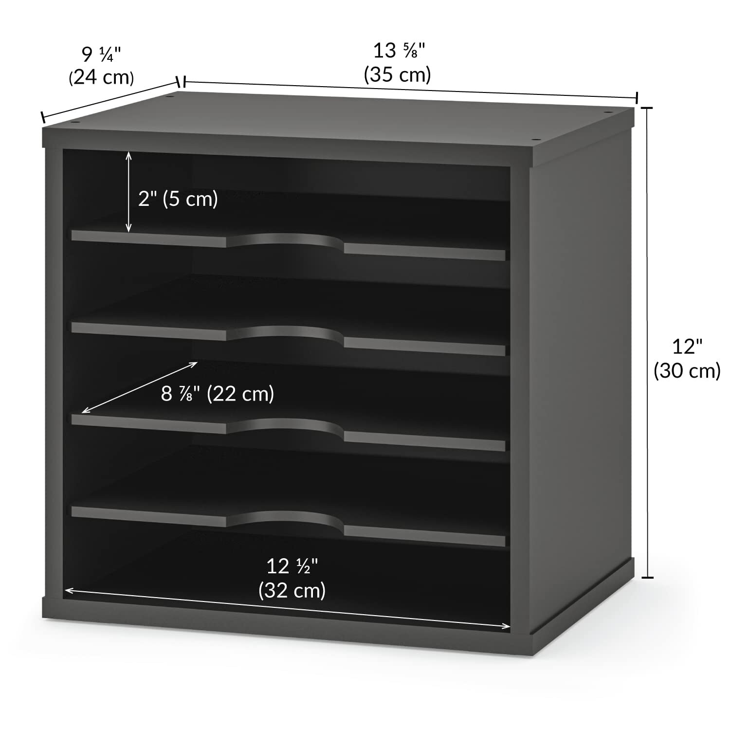 File Organizer Paper Sorter 5 Tier Adjustable Shelves Office Desk Organizer 1…