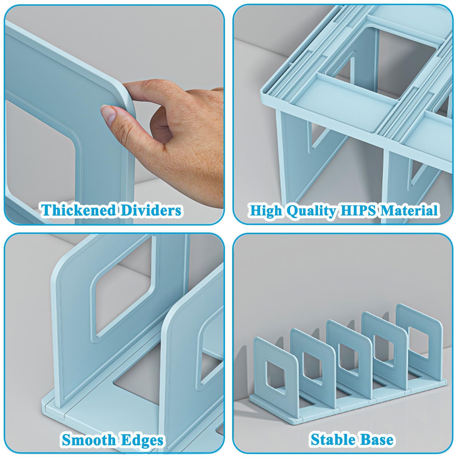 Desk File Sorter Vertical Desktop File Folder Organizer 4 Section Plastic Boo…
