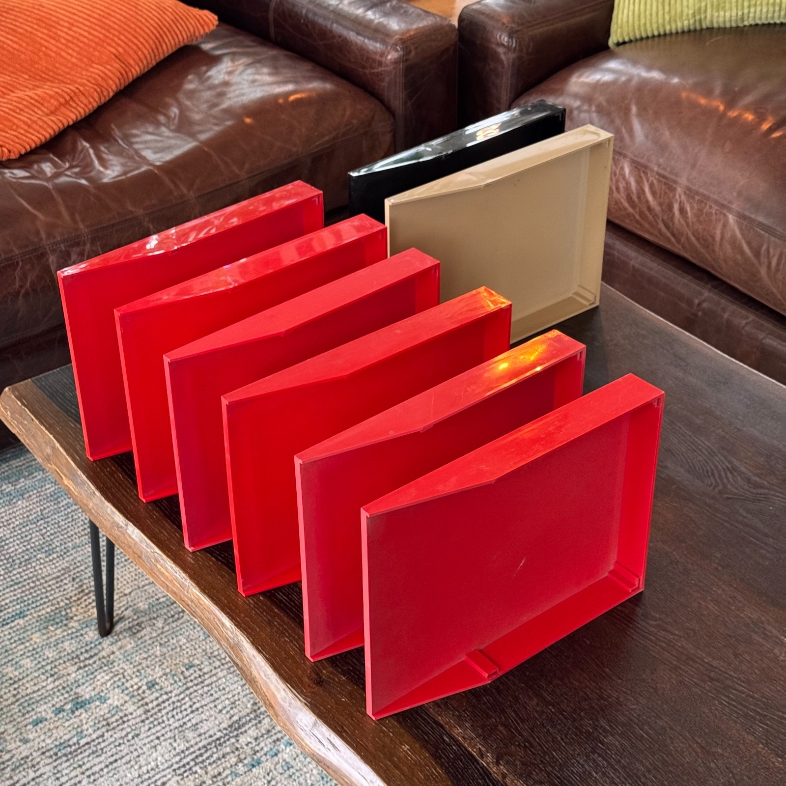 Vintage Starmark of Canada Stackable Desk Organizer Set 8 Pieces Orange Black Be