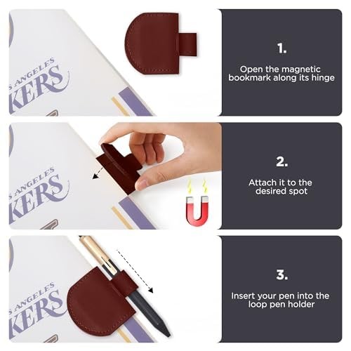 3 Pcs Dark Color Magnetic Pen Holders for Notebook Standard Size