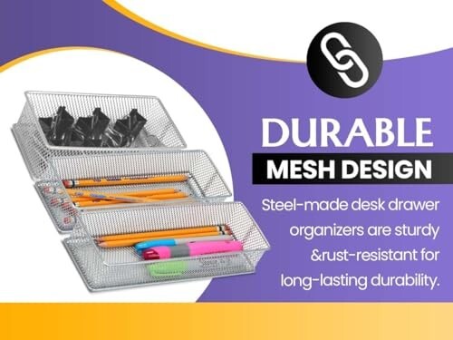 Silver Mesh Drawer Cabinet and or Shelf Organizer, School Supply Holder 3×6 1594