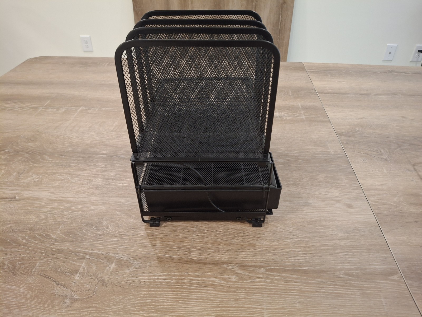 Metal Mesh Desk Organizer with Drawer File & Office Supply Holder
