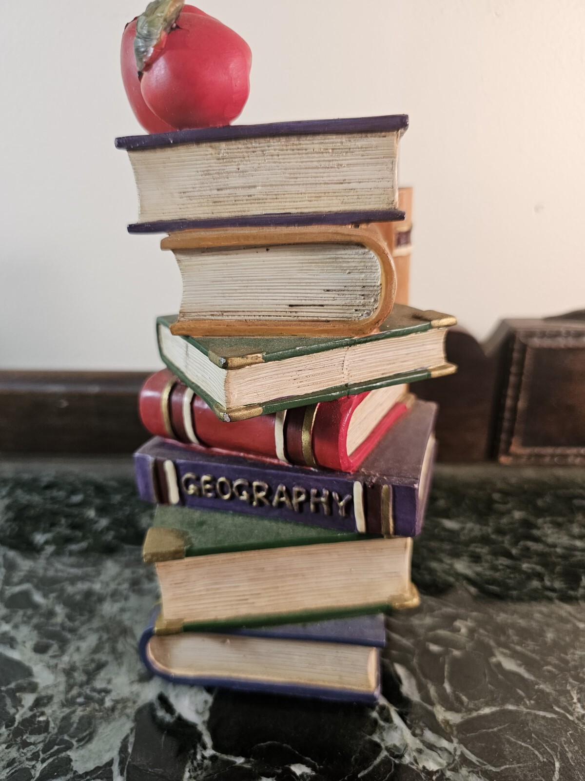 Pencil Holder Stack Of Books 7.75″ Tall LOTS OF PICS! READ DESCRIPTION