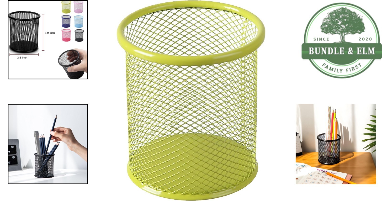 Round Mesh Pen Holder Organizer for Office School Desk – Lightweight & Durable