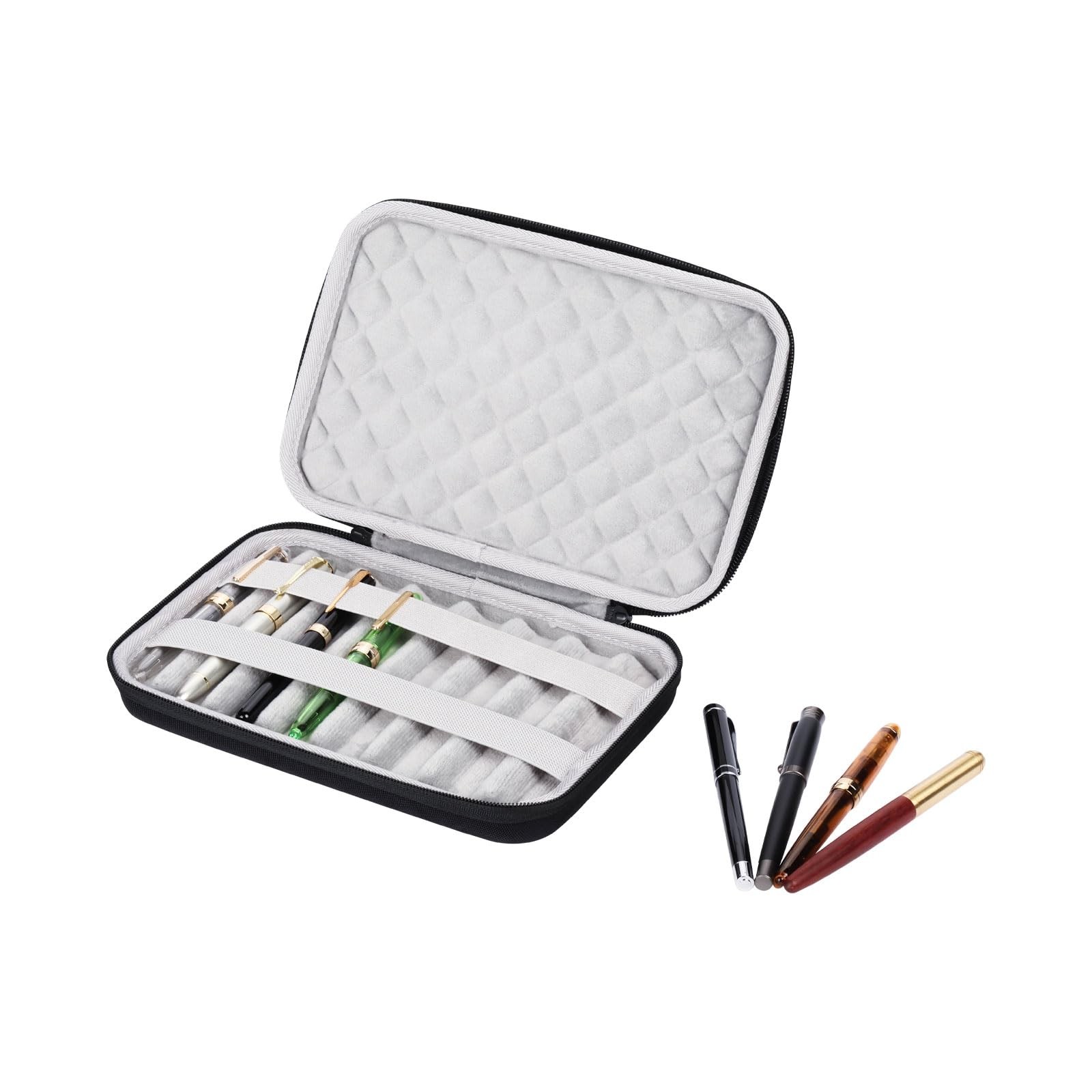 MIVLXLX 8 Slots pen case/boxes，Nylon cloth Pencil Tray Case 8 slots, black
