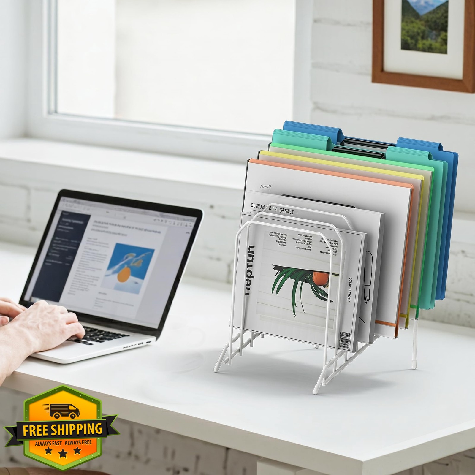 MINDEPOT White 8-Section Sorter