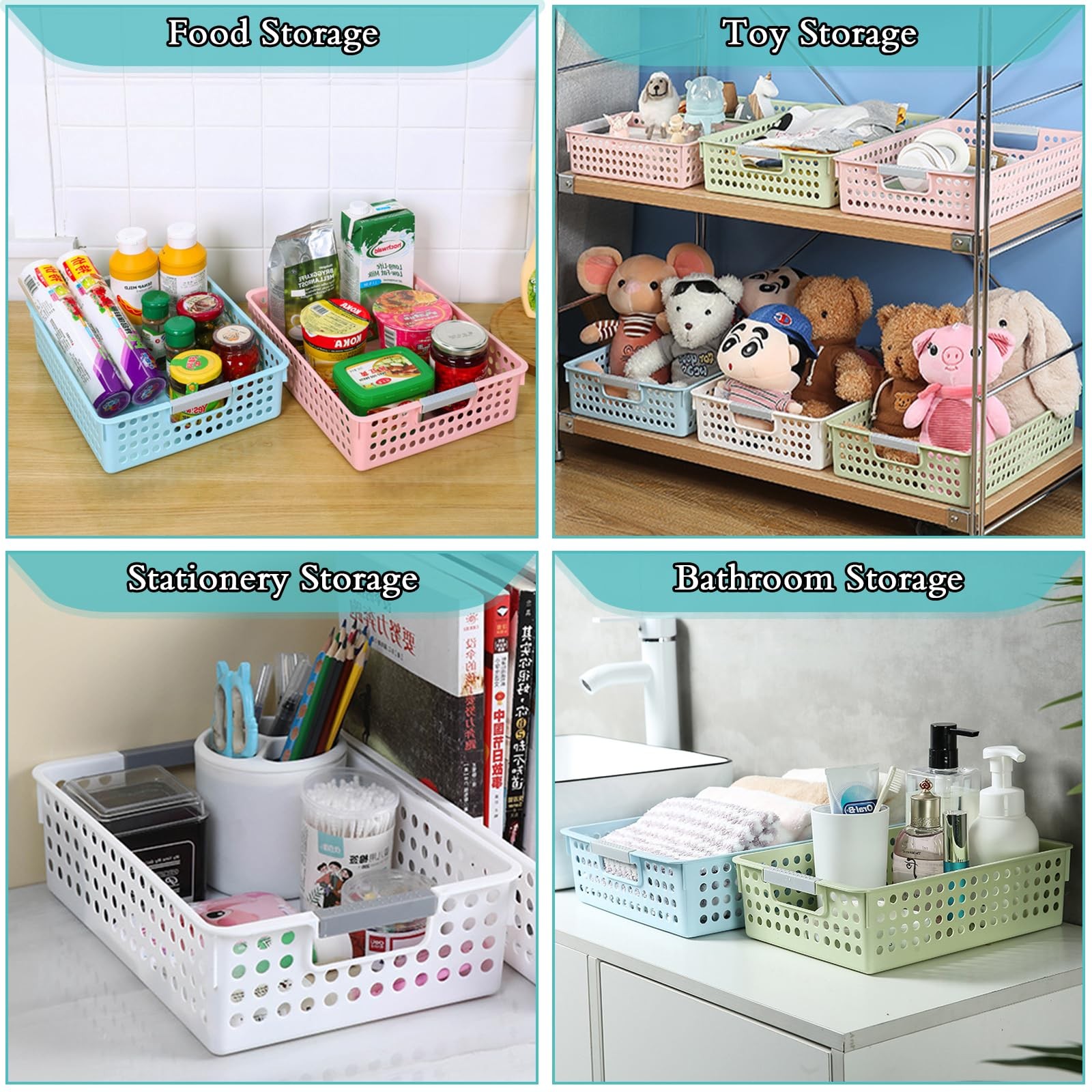 A4 Paper Trays for Classroom with Grip Handles,Book Baskets for Library, Draw…