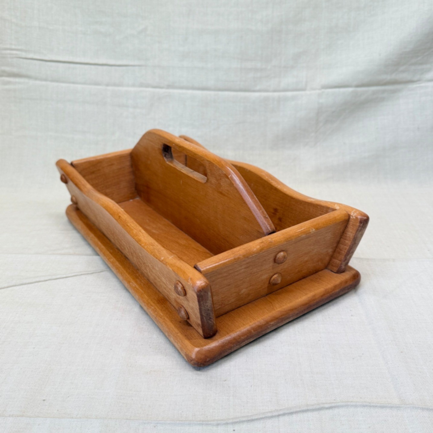 Vintage Wooden Mail Organizer Desktop Entryway Catchall Office Storage