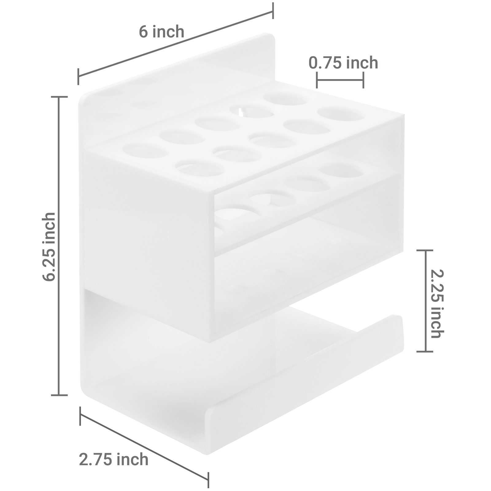 MyGift 2 Tier White Acrylic 10 Slot Dry Erase Marker and Eraser Wall Stand Rack