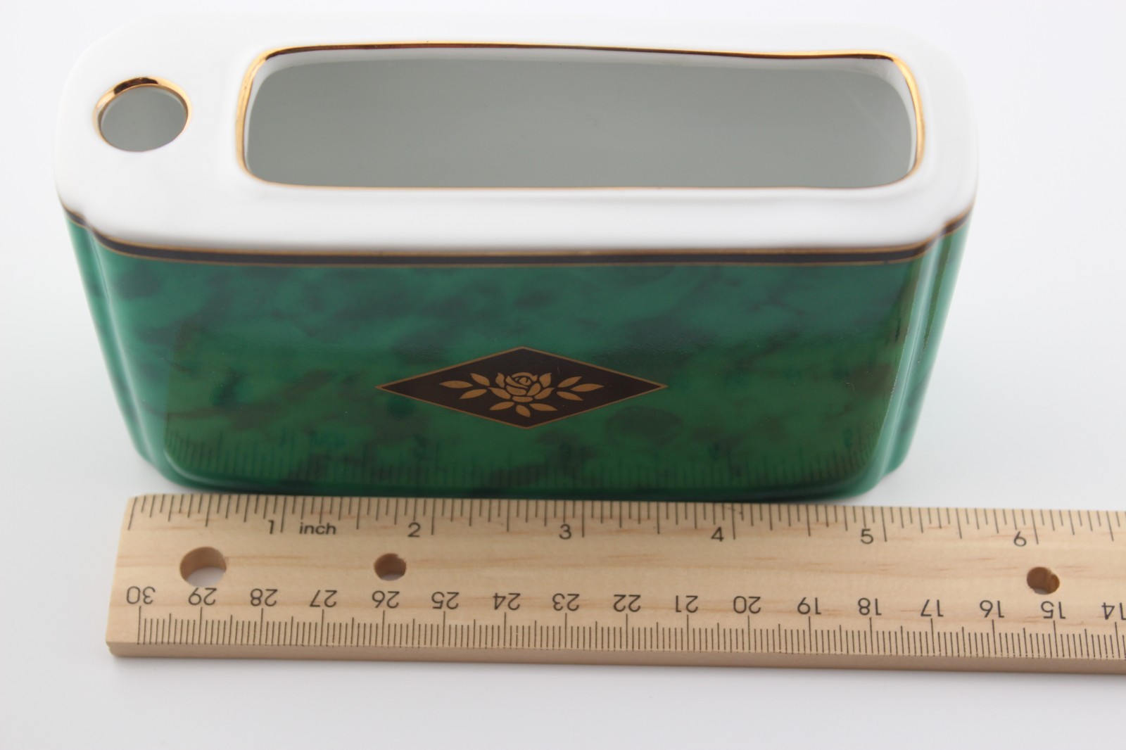 Vintage Neiman Marcus Porcelain Desktop Organizer Notepad and Pen Japan
