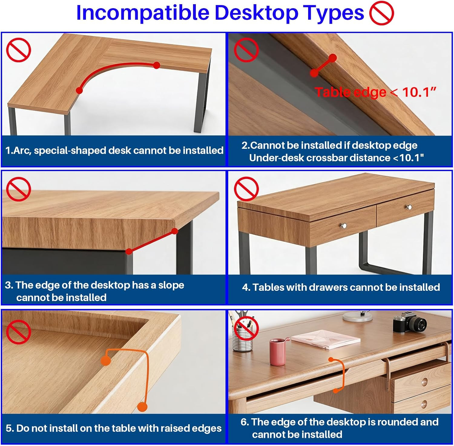 No Drill under Desk Storage Shelf, Metal under Desk Drawer Organizer with Clamp,