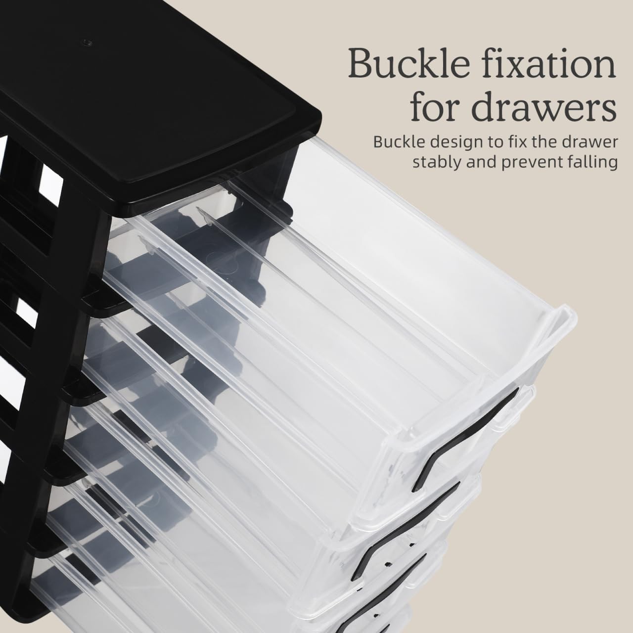 NOLITOY Multifunctional 5-Drawer Plastic Storage Cabinet Organizer Black