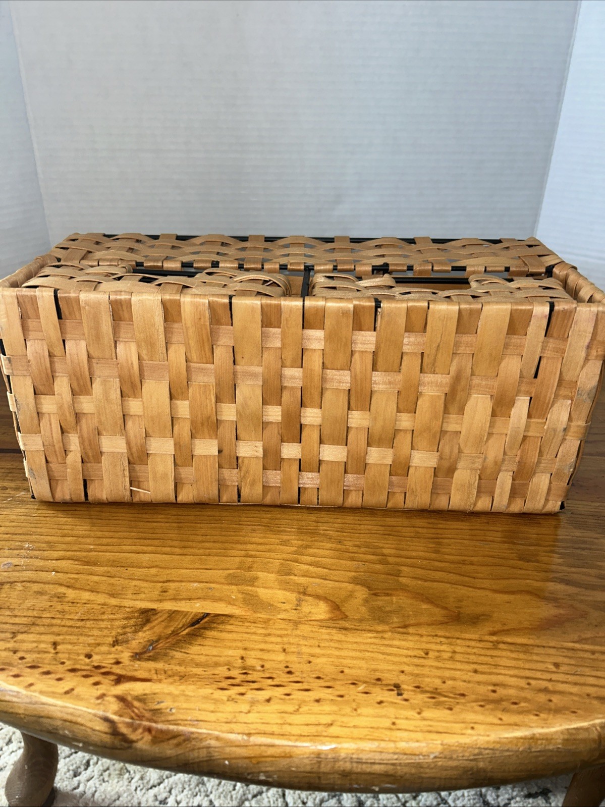 Woven Wicker Rattan Metal Desk Tray Office Organizer File Drawers Boho New