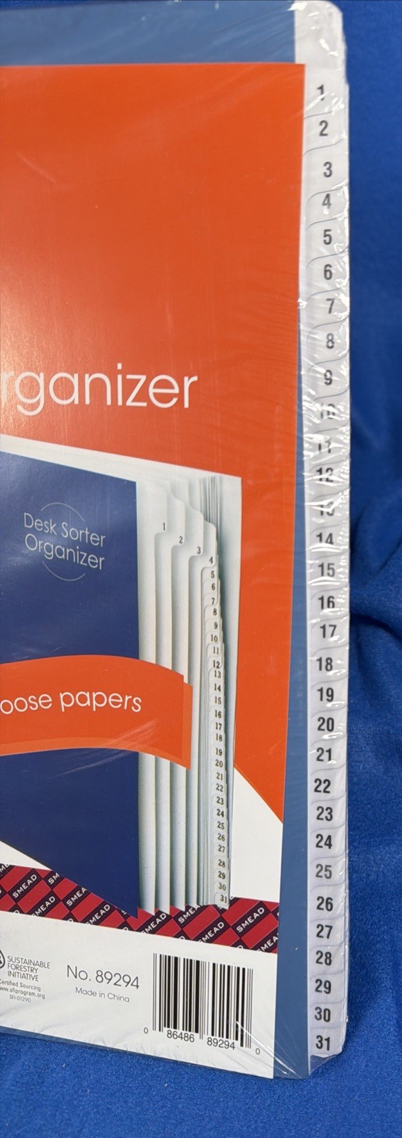 SMEAD 1-31 Desk sorter / organizer Bound Book Style for loose papers No. 89294
