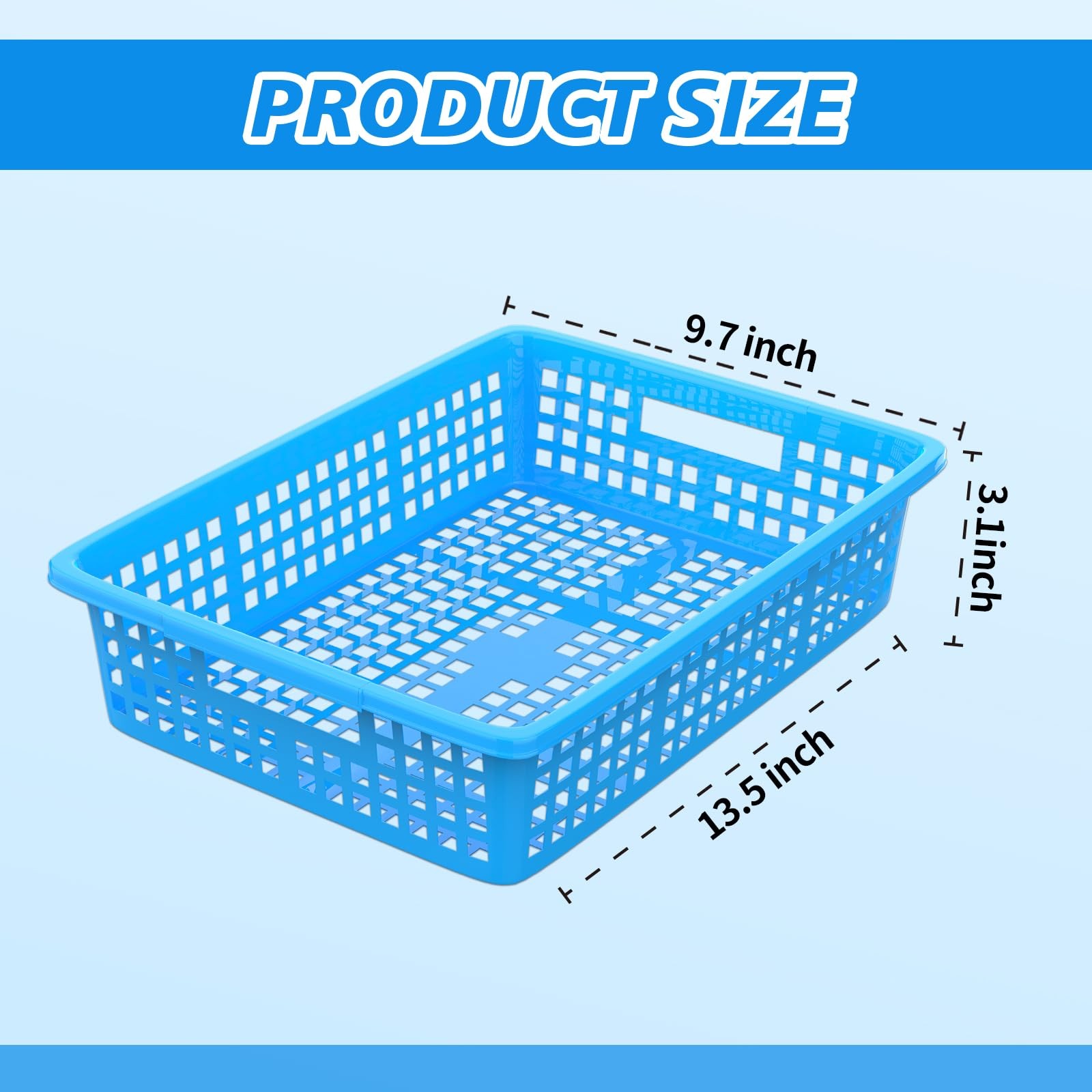 13.5×10 Inch Letter Size A4 Plastic Paper Trays Storage Baskets 10 PCS