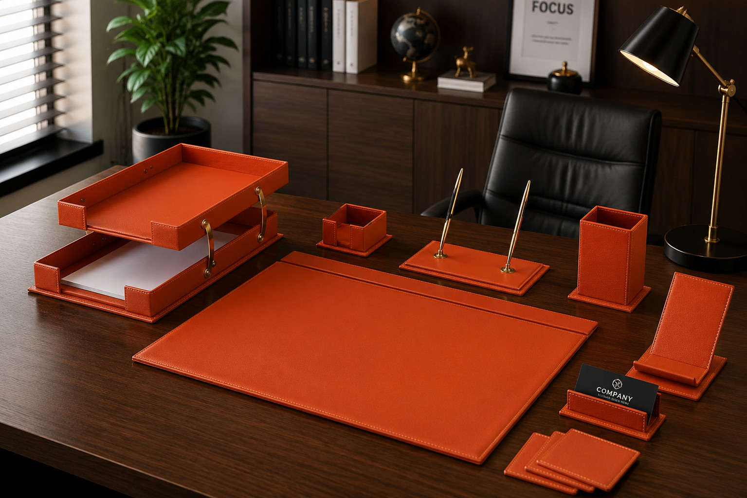 Classic Desk Organizer – 12 PCS Leather Desk Organizer Set – Desk Accessories