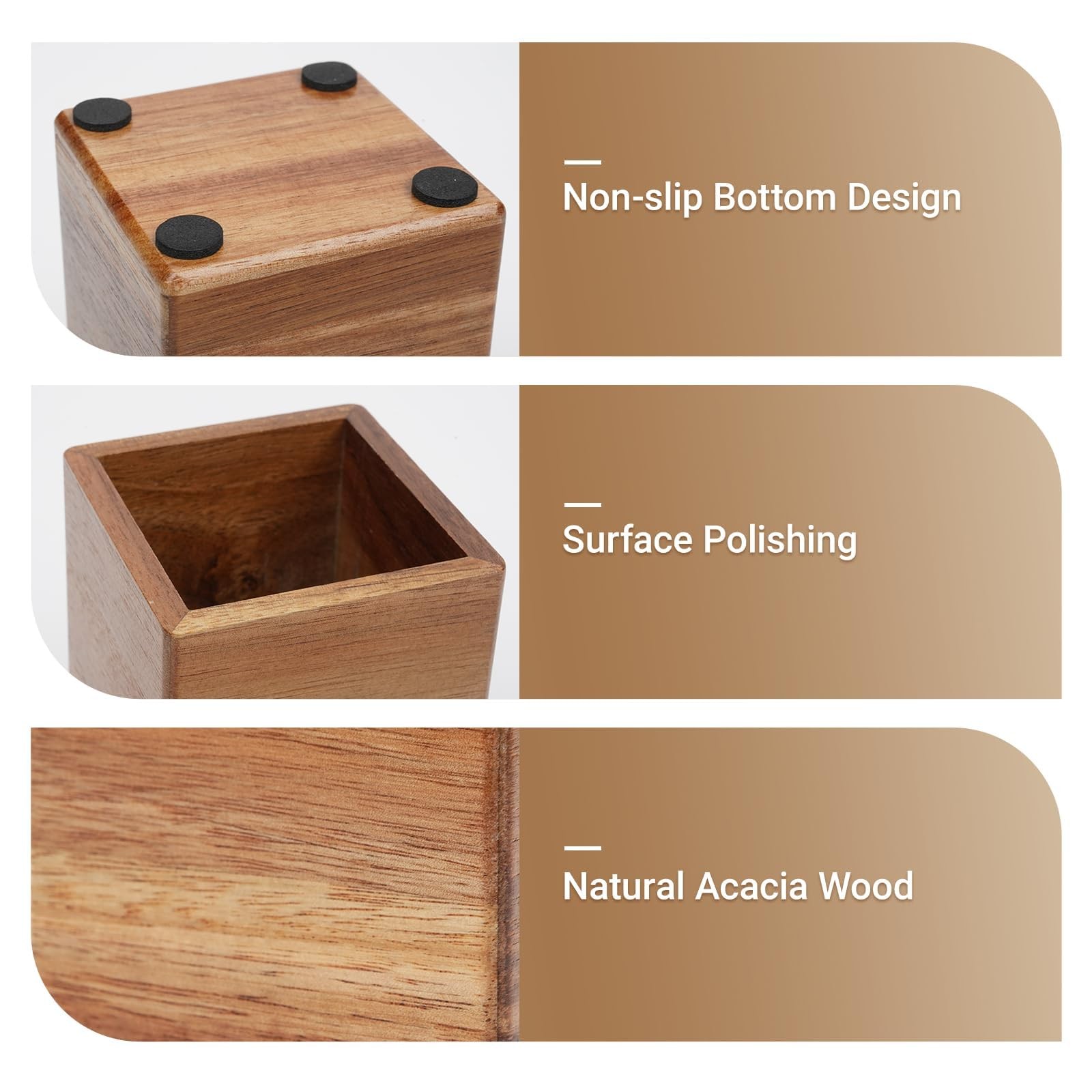 3 PCS Brown Wooden Desk Organizer Set Pine Wood Office Desk Accessories with …