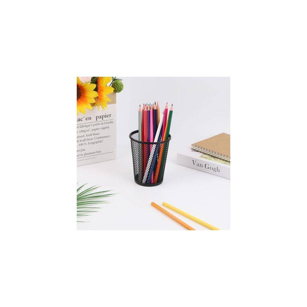 1 Pack Wire Mesh Black Pencil Pen Holder Cup for Desk Organizer Office Accessori
