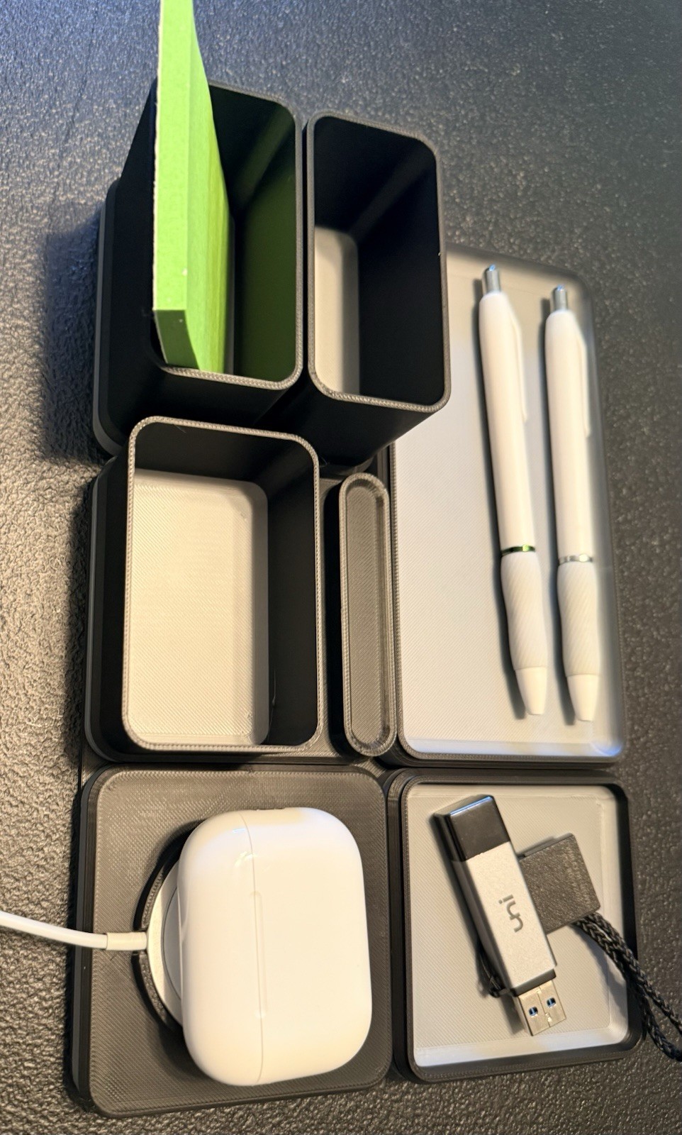 Modern Desk Organizer With Phone Stand Pen Holder Charging Puck 10 X 7
