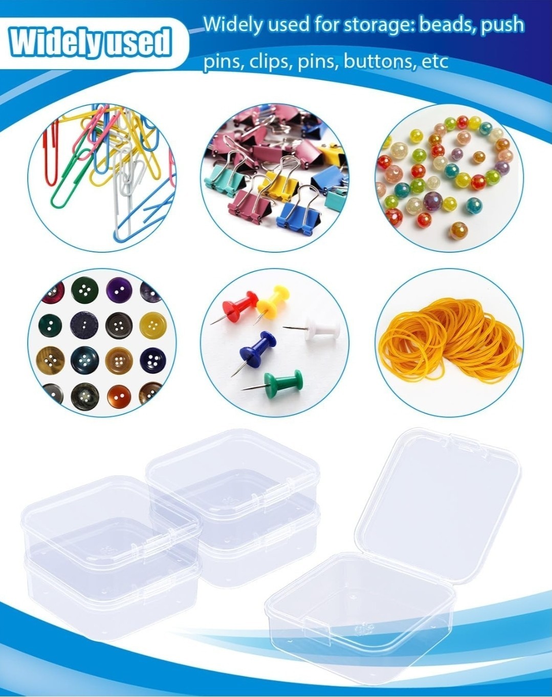Free Shipping 24 Pack Clear Square PP Plastic Desktop Organizer Containers