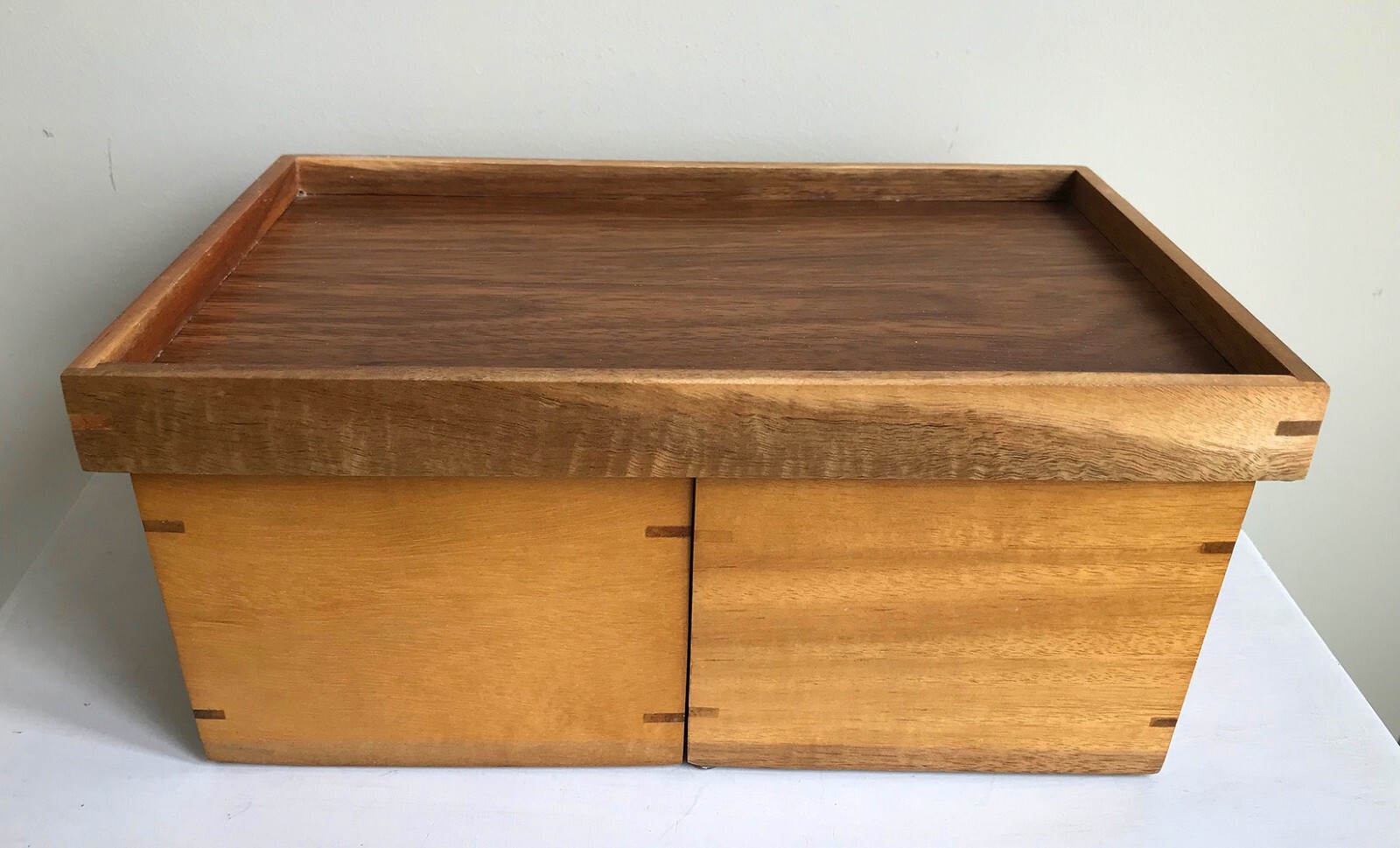 4 Piece Solid Wood Desk Organizer for Storage, Farmhouse Rustic Cottage Decor