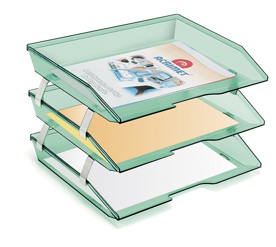 Acrimet Facility 3 Tiers Triple Letter Tray (Clear Green Color)