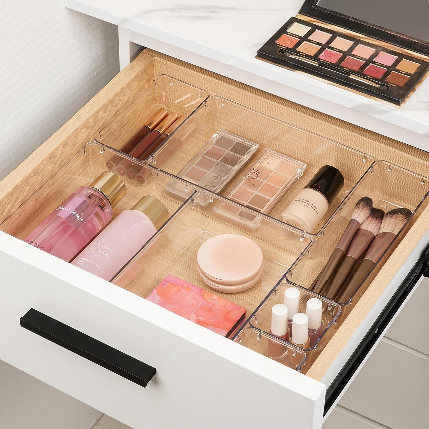 Vtopmart 10 Pcs Makeup Drawer Organizer Bins Set, 4 Size Plastic Makeup and
