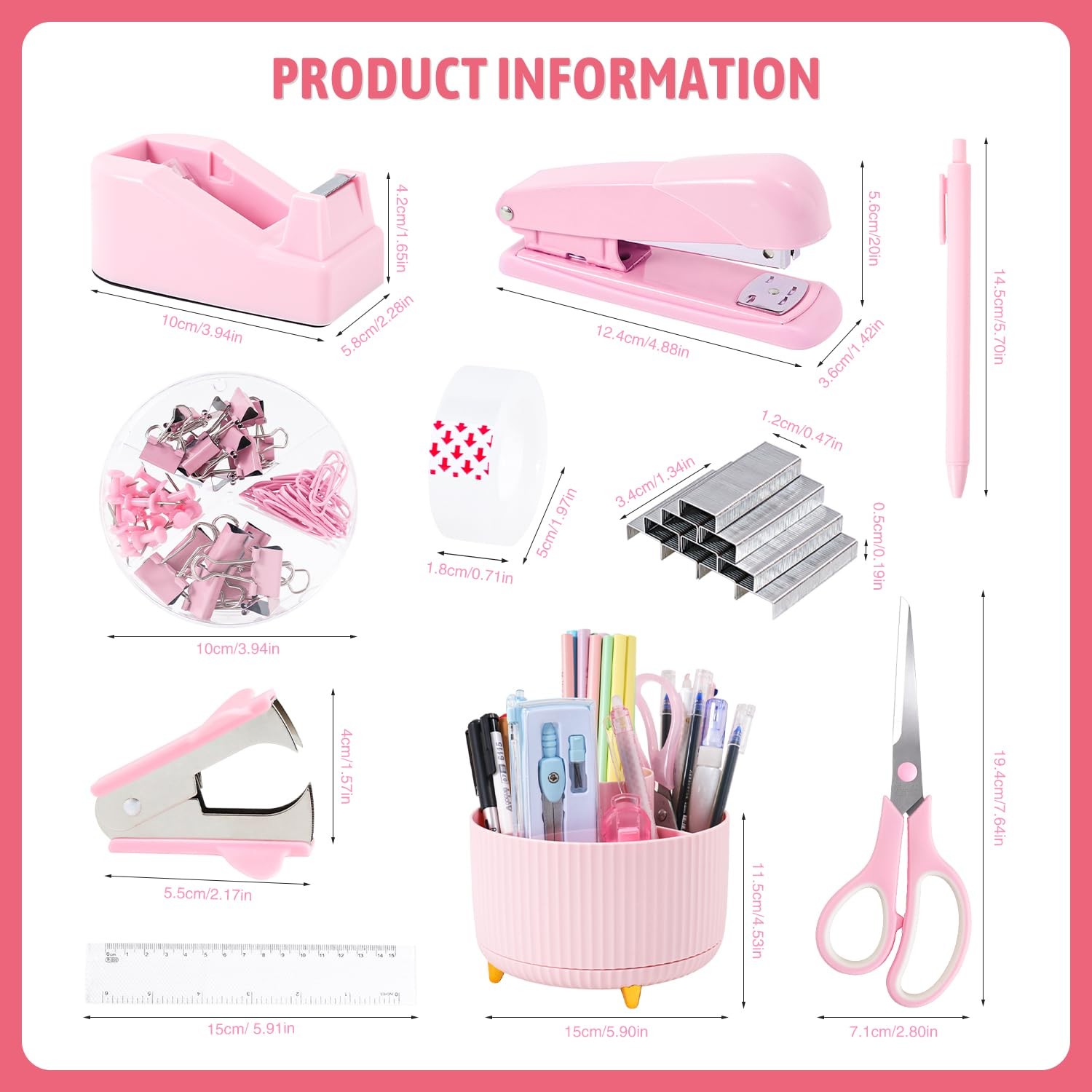 Pink Desk Organizers and with Desk Organizer 360° Rotating Pen Holder and Off…