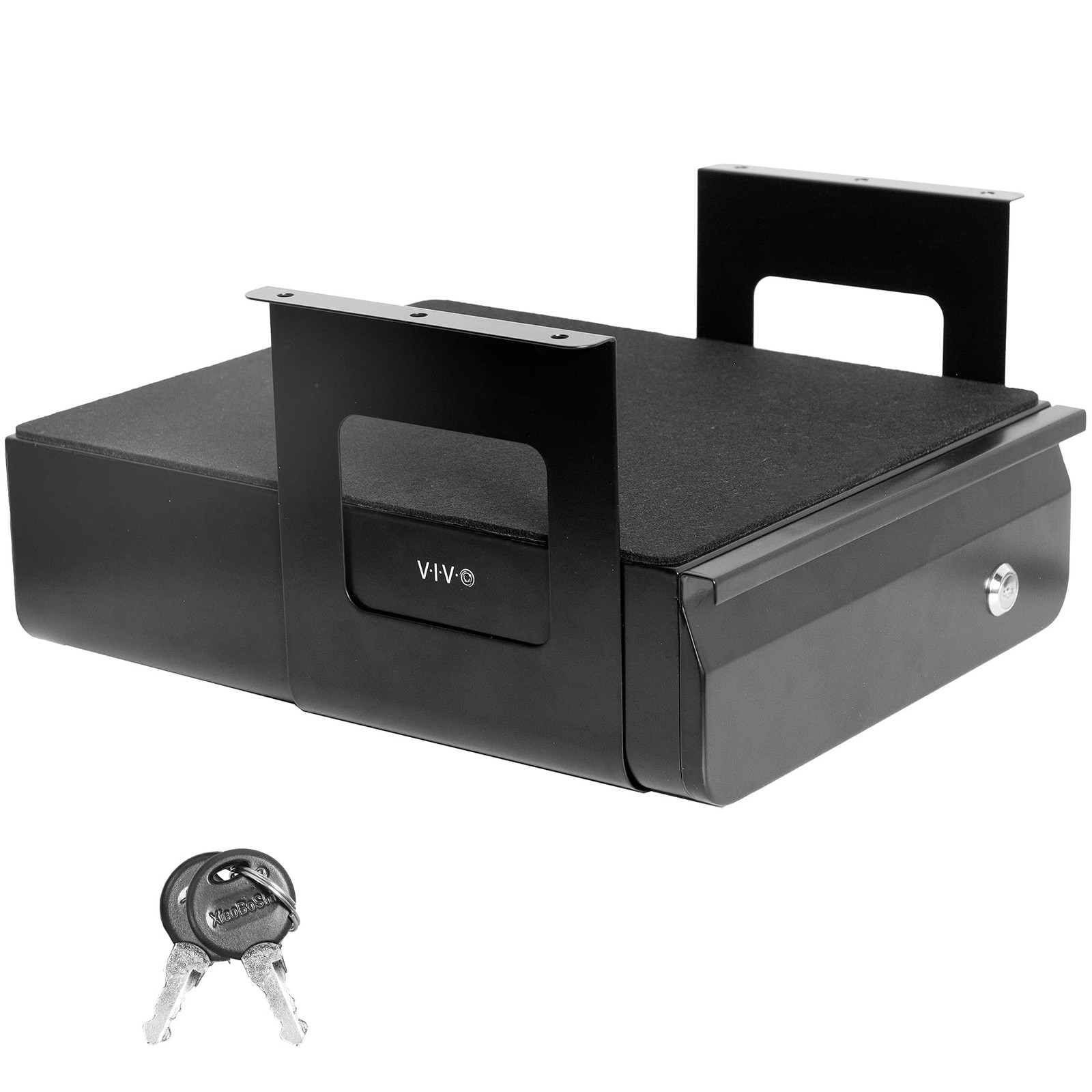 VIVO 13 inch Under Desk Mounted Pull-Out Drawer, Secure Lockable Sliding Office