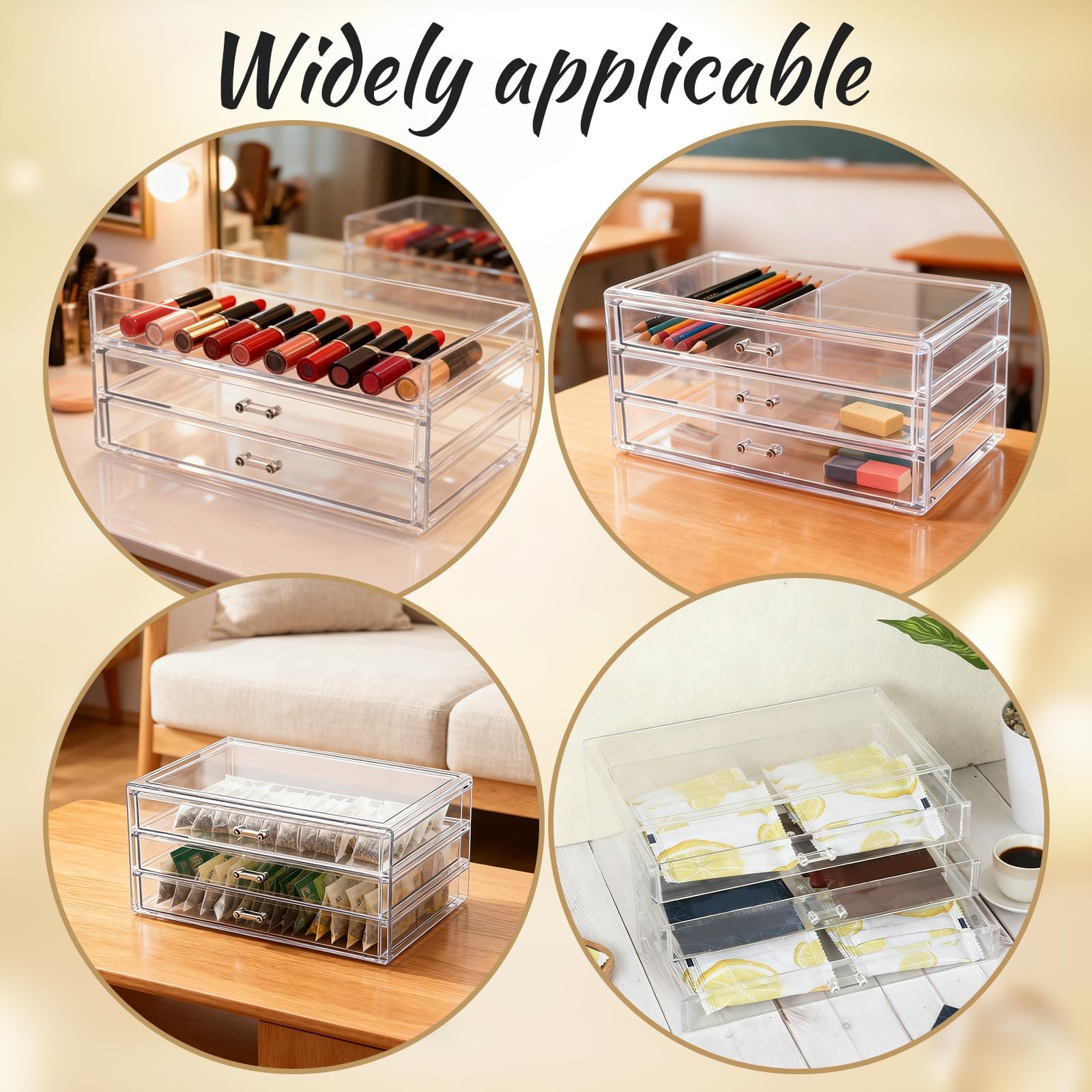 1 Pc Acrylic Storage Drawers, 9.3 X 5.3 X 4 x x 4 inches, Transparent