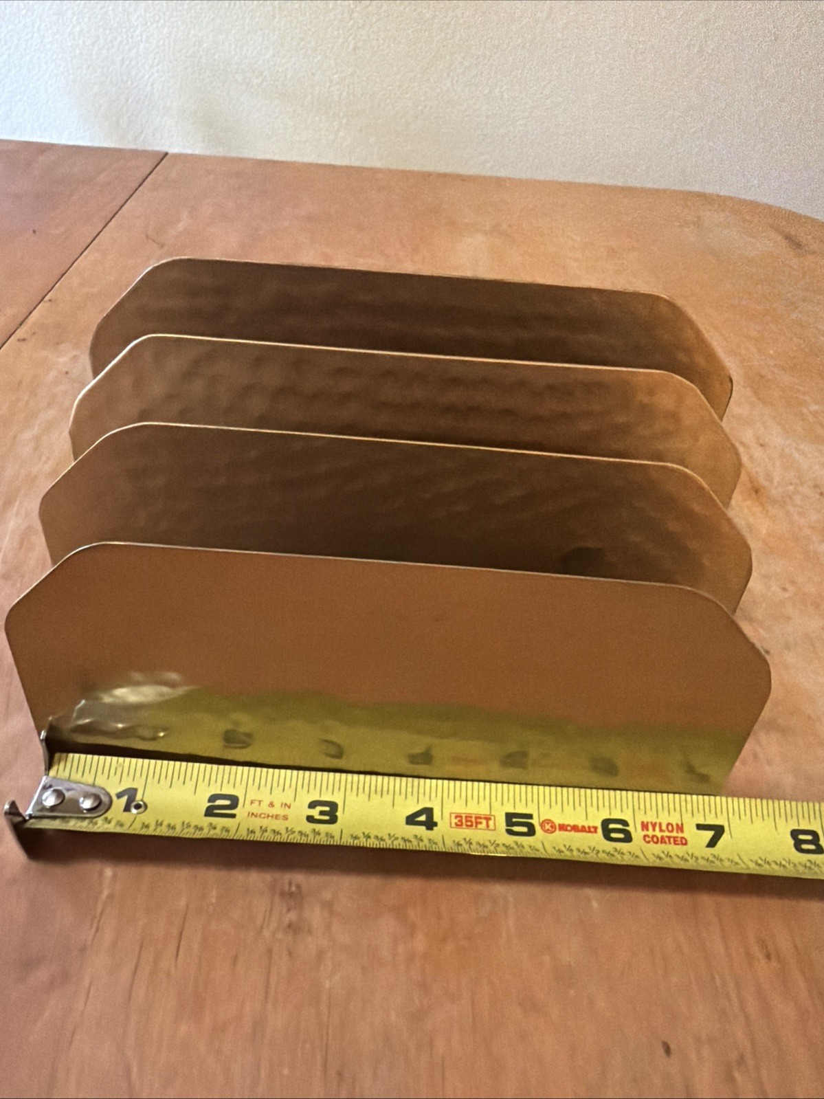 Nate Berkus Letter Bills Sorter Brass Hammered Metal Three Slots “Small Flaw”