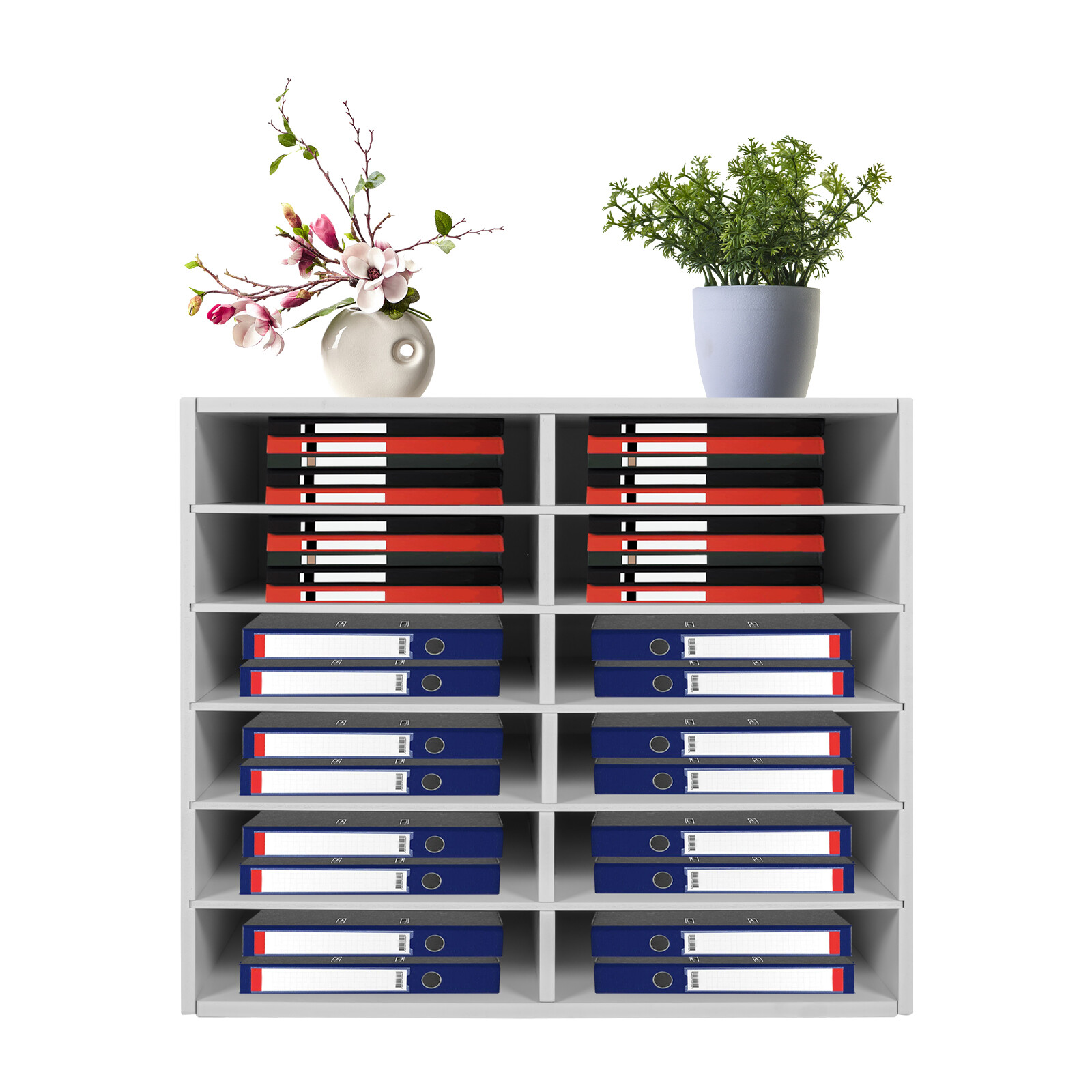 12Compartments Literature Organizer File Sorter Mail Center Holder Paper Cabinet