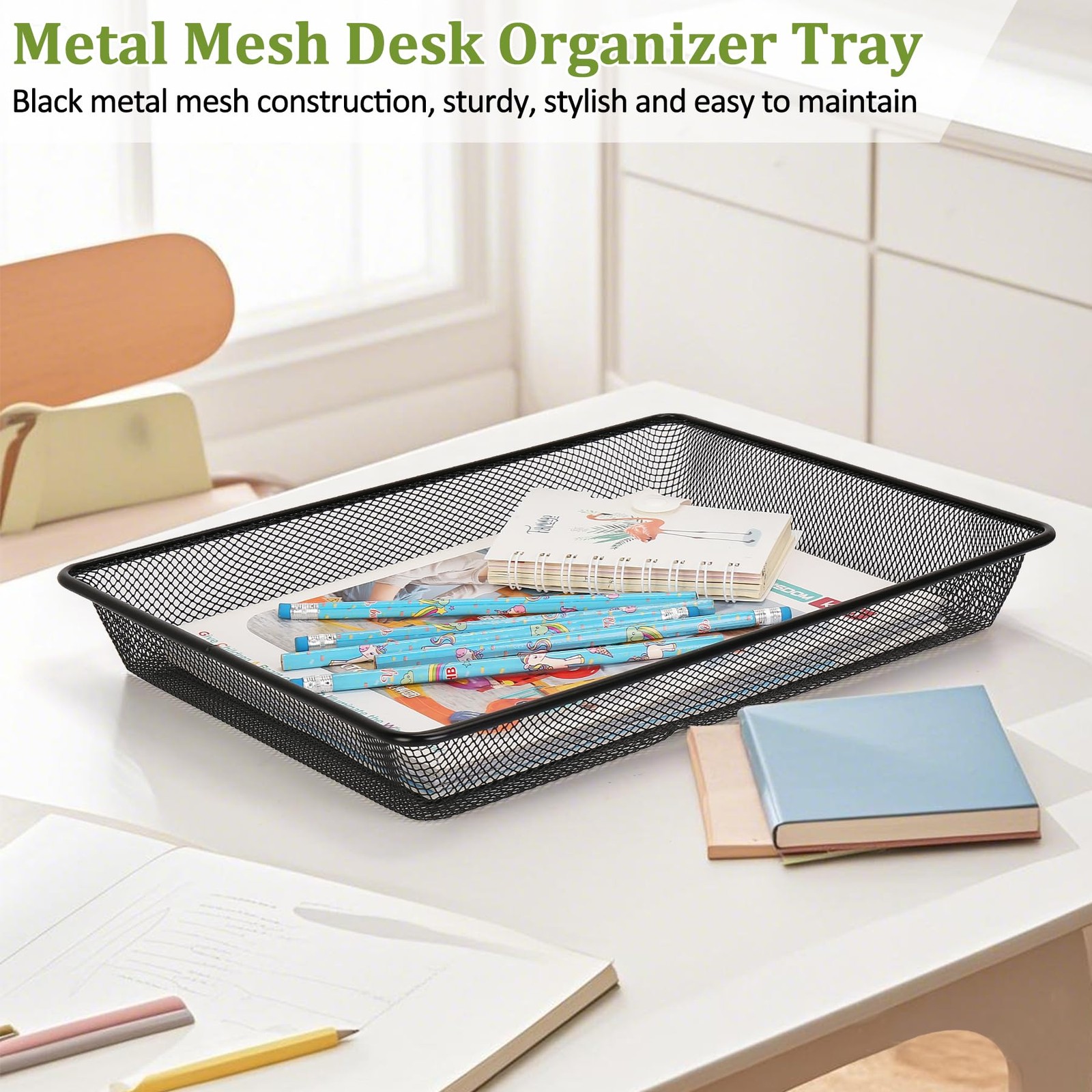 Office Metal Mesh Basket Desk Paper Tray Organizer Mail Letter Storage 5 PCS