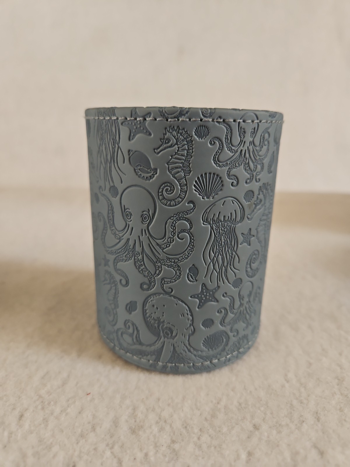 Nautical Pen Pencil Holder Craft Beach Coastal Desk Organizer Octopus Jellyfish